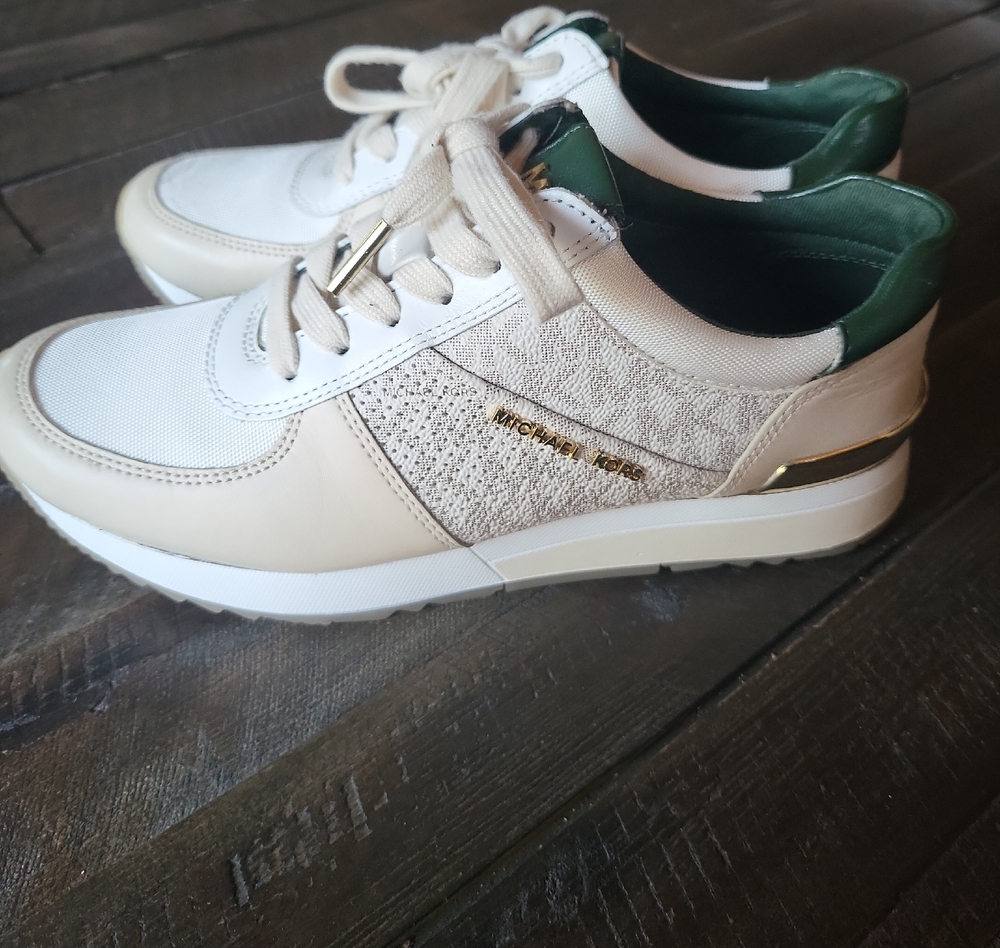 Michael Kors Cream and Green Women's Sneakers